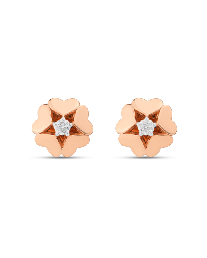 Heart Flower Studs